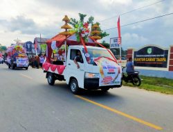 Cerianya Ratusan Peserta Karnaval TK dan Paud HUT RI di Kecamatan Taopa